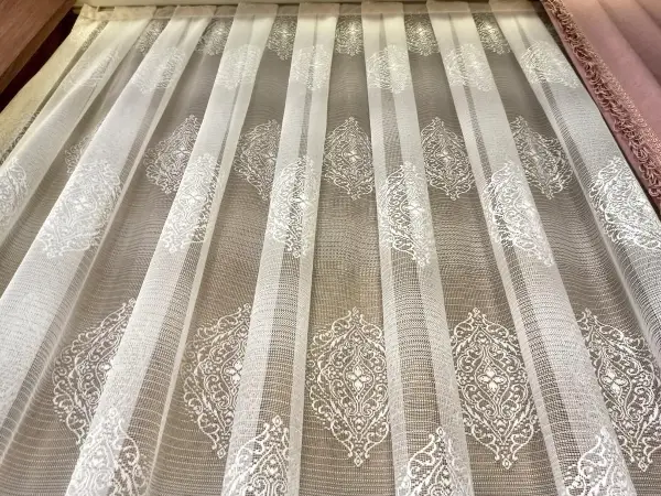 Serpme Damaks Desen Jakar Örme Tül