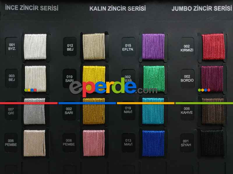 #üreticifirma İp Perde - Gri Renk Jumbo Zincir Serisi İp Perde- Gri