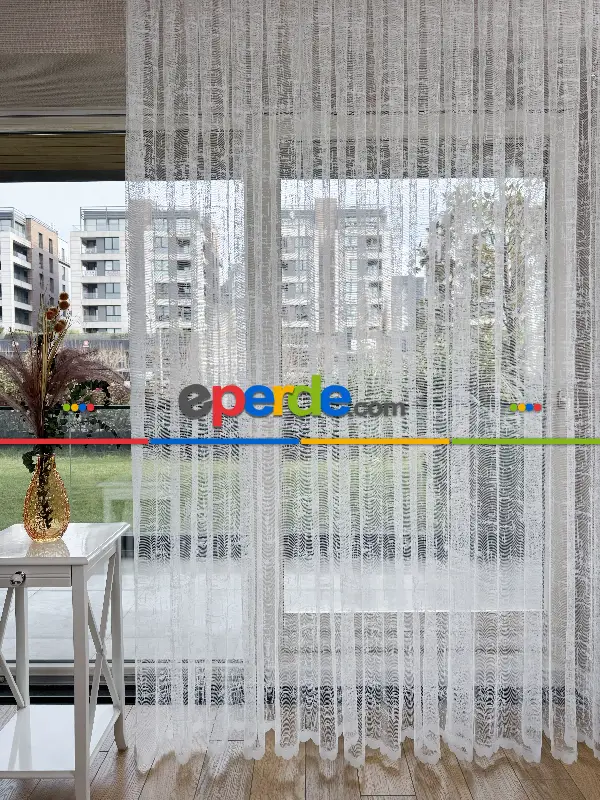 Desenli Fransız Dantel Örme Tül Perde, Desenli Ütü İstemeyen Tül