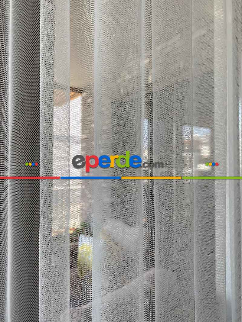 Mutfak - Düz Tül Dönergücü Petek Doku - Ekru ( Beyaza Yakın ) Orjinal Ürün, Etek Kurşunlu