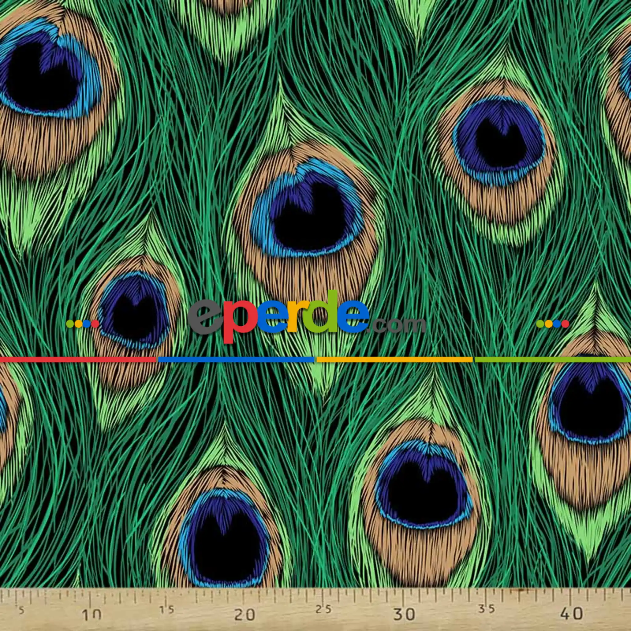 Tropikal Desenli Fon Perde Evm314 -t - Kumaşı Kalındır Duck Bezi Değildir.- Yeşil-Mavi-Kahve-Çok Renkli