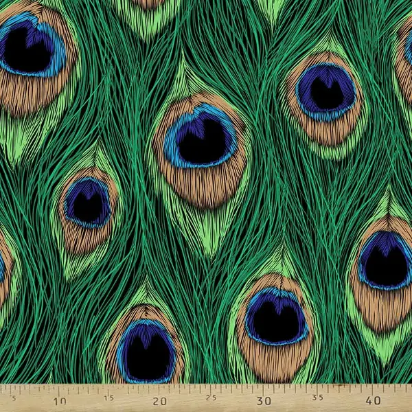 Tropikal Desenli Fon Perde Evm314 -t - Kumaşı Kalındır Duck Bezi Değildir.- Yeşil-Mavi-Kahve-Çok Renkli