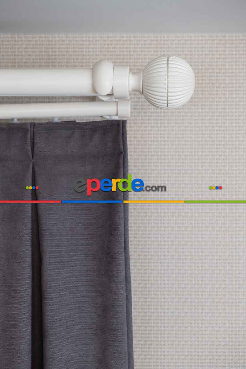 Yatak Odası - Krem Ve Antasit Kombinli Fon Perde