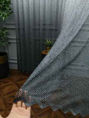 Degrade Geçişli File Tül 1.kalite Son Trend !!!- Ekru-Antrasit