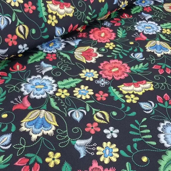 Mavi-pembe Çiçek Desenli Fon Perde Evm629 Kumaşı Kalındır Duck Bezi Değildir- Siyah-Yeşil-Mavi-Pembe