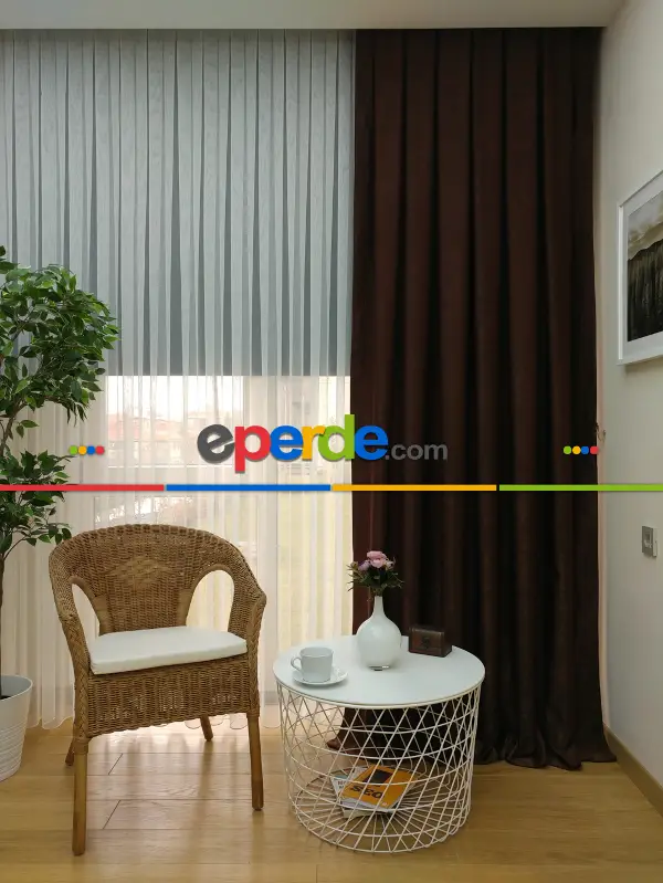 Soft Kahve Fon Perde (150)- Kahve