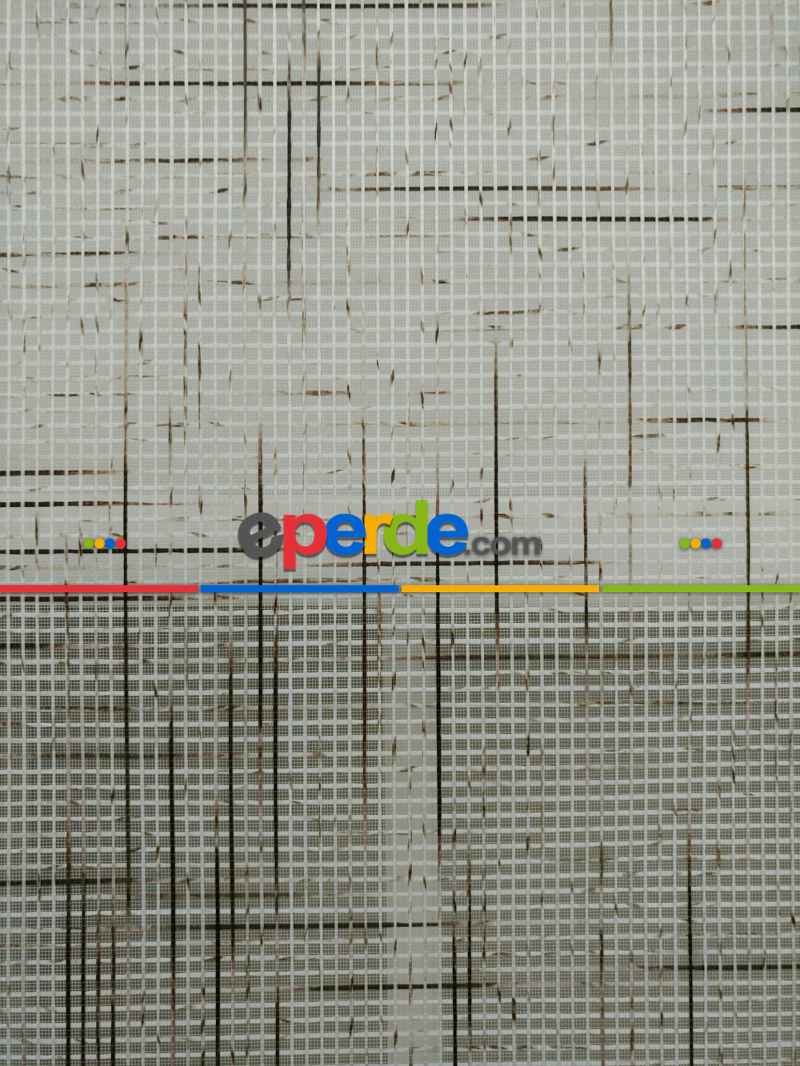 Mutfak - Keten Tül Stor Wicker - Çiftli Sistem Tül Stor Perde (wicker)- Kahve Açık