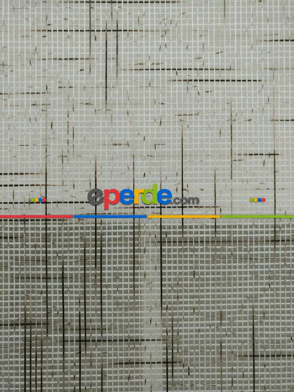 Keten Tül Stor Wicker - Çiftli Sistem Tül Stor Perde (wicker)- Kahve Açık