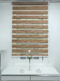 Kahve Bambu Zebra Perde- Kahverengi