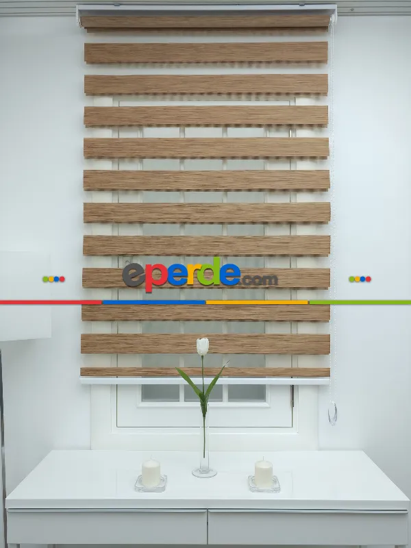 Kahve Bambu Zebra Perde- Kahverengi 50cm X 200cm 