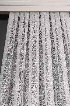 Genç Odası - Modern Çizgili Baskılı Örme Tül Perde- Gri ( Degrade Geçişli) 2022 Özel Seri