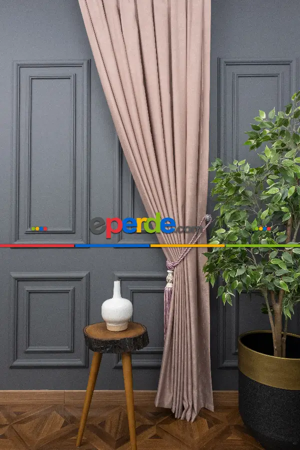 Düzrenk Kadifemsi Fon Perde Geniş En 285 Cm 120cm X 265cm 