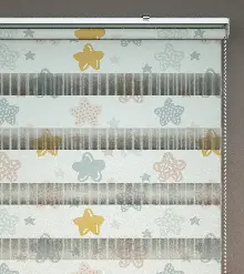 Yıldız Desenli Baskılı Zebra Perde- Çok Renkli