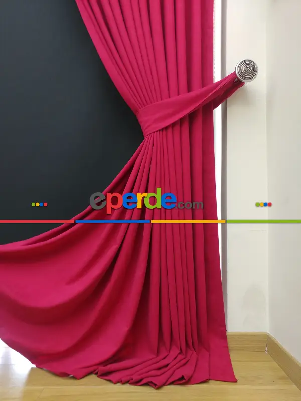 Düz Renk Dökümlü Fon Perde (150)- Fuşya