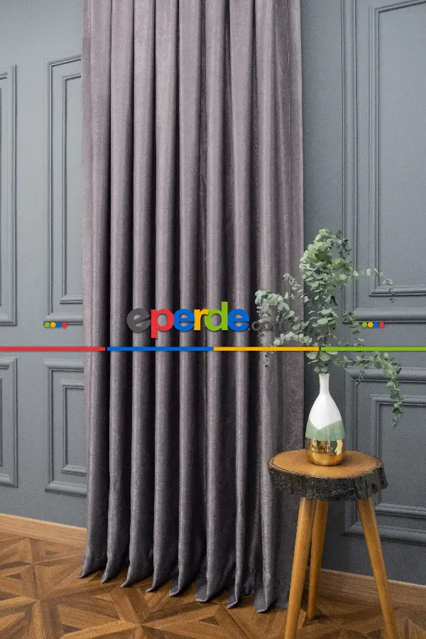 Yatak Odası - Soft Antrasit Fon Perde (180)- Antrasit