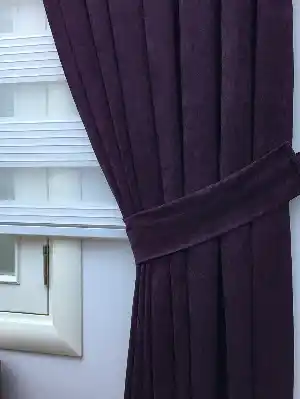 Patlıcan Moru Düz Fon Perde (280 Eninde)- Mor Patlıcan Moru