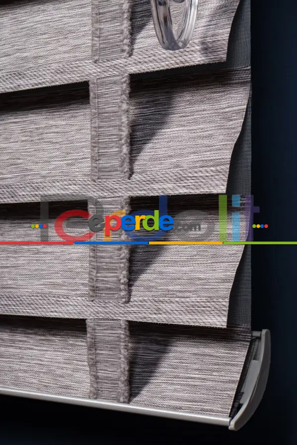 Gri 50mm Silüet Kumaş Jaluzi Perde