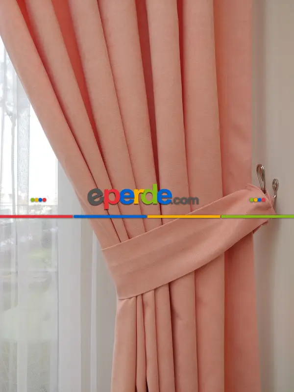 Salon Fon - Yavru Ağzı Düz Fon Perde - Yavru Ağzı-pudra