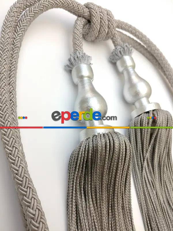 Gri Braçol Perde Bağı- Gri-füme-antrasit