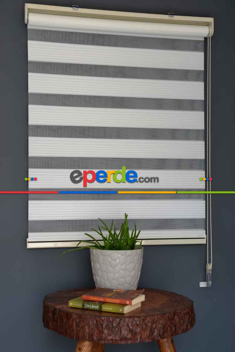 Halim Perdesan Dp-01 Beyaz Renk Etekli Veya Eteksiz Dar Pliseli Zebra Stor Perde