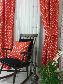 Ottoman Desenli Fon Perde Evm1930 Kumaşı Kalındır Duck Bezi Değildir