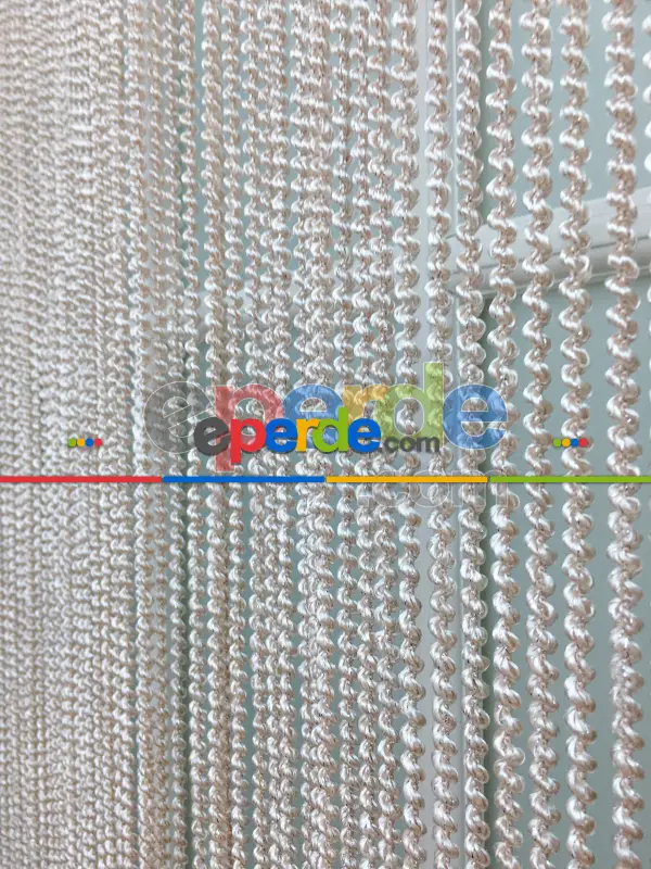 Pudra Pembe Bukle İp Perde- Pembe Pudra Pembe