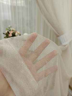 Ekru-koyu Krem Geçişli Tül Fon Perde#- Krem Koyu-ekru