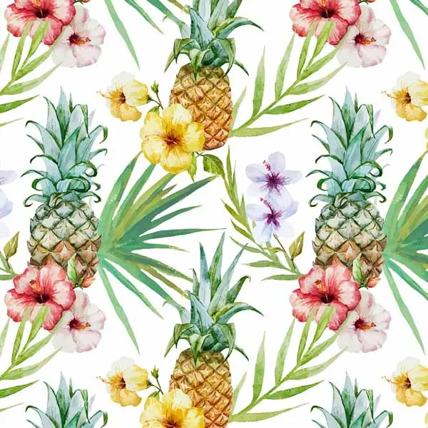 Tropikal Desenli Fon Perde K486 T - Kumaşı Kalındır Duck Bezi Değildir.- Yeşil-Beyaz-Çok Renkli