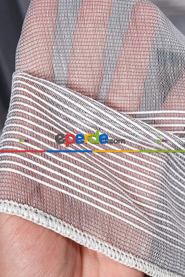 Palermo Düz Tül Perde Ekru-antrasit Gri