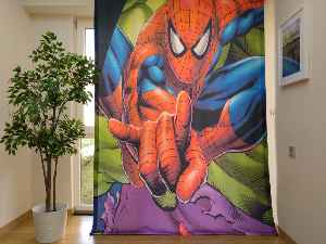 Spiderman Örümcek Adam Fon Perde - Çocuk Odası Perdesi- Yeşil-Mavi-Kırmızı-Mor 170cm X 240cm 