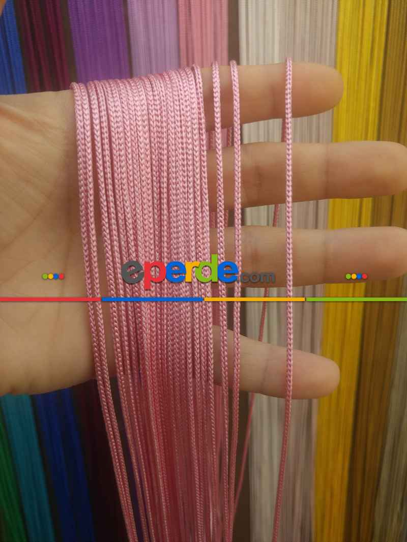 Kalın Zincir Serisi İp Perde (beyaz, Krem, Gri, Kırmızı, Bordo, Siyah, Mavi, Pembe, Sarı)- Pembe