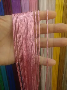 Kalın Zincir Serisi İp Perde (beyaz, Krem, Gri, Kırmızı, Bordo, Siyah, Mavi, Pembe, Sarı)- Pembe