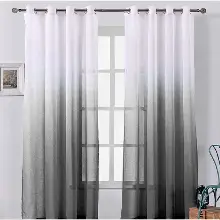 Mutfak - Gri Antrasit Renk Rustik Kuşgözü Tül Perde Decoring Perde