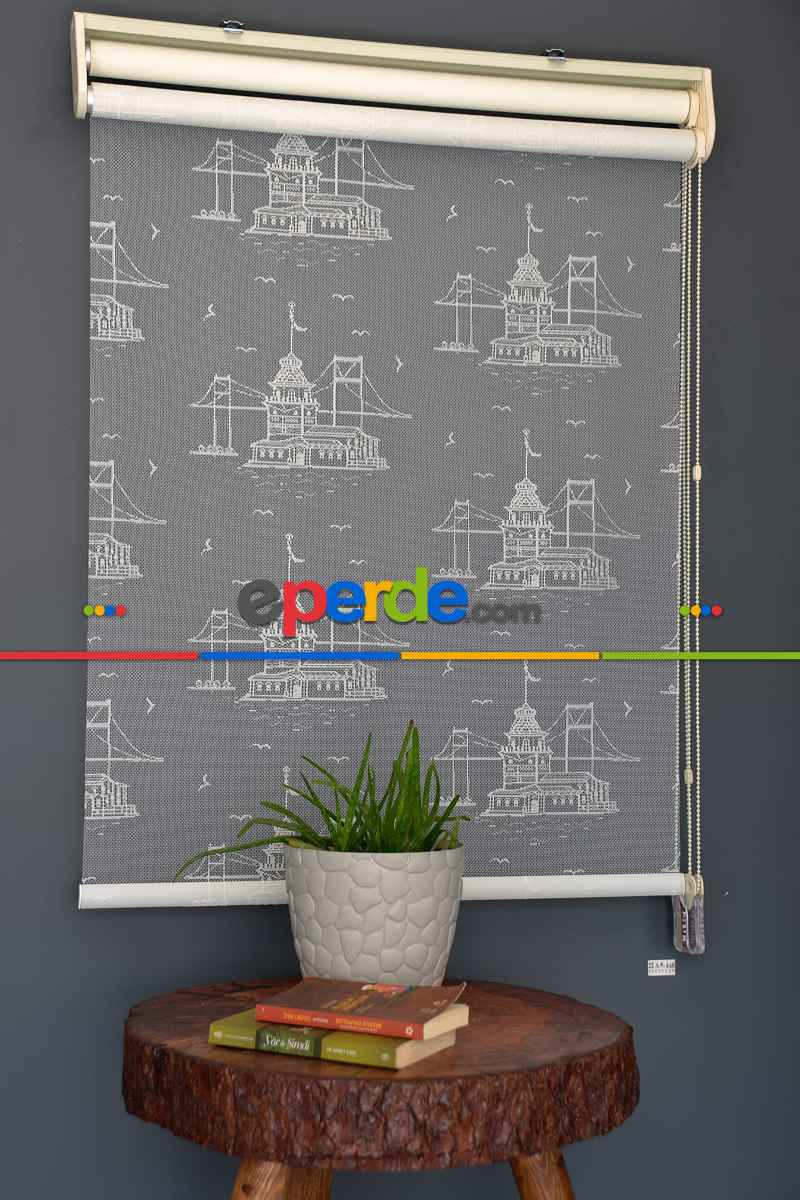 Halim Perdesan Dacuz-212 Beyaz Renk Etekli Veya Eteksiz Çift Mekanizmalı Tül Stor Perde