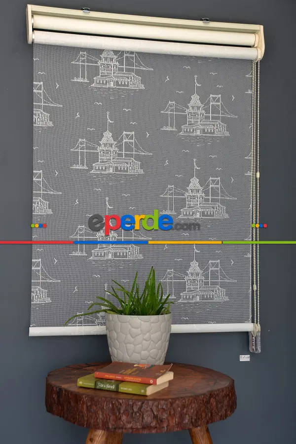 Halim Perdesan Dacuz-212 Beyaz Renk Etekli Veya Eteksiz Çift Mekanizmalı Tül Stor Perde