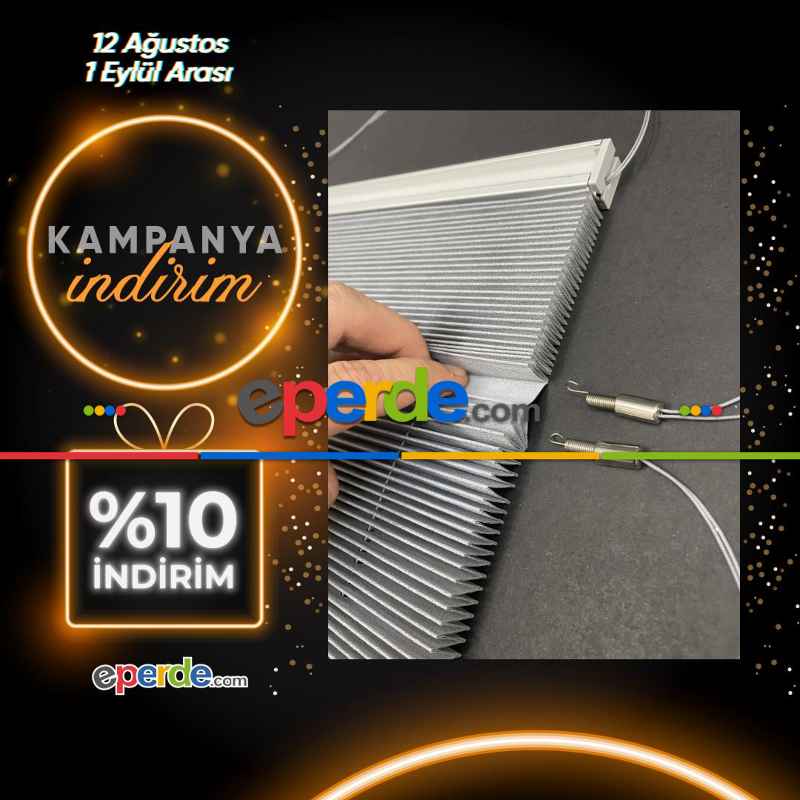 Plisel Perde, Gri Blackout Serisi Cam Balkon Perdesi 1. Kalite Matkapsız Montaj Yaylı Sistem