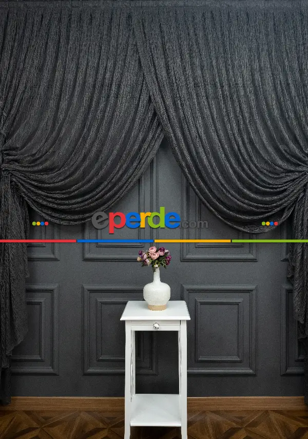 Gri Antrasit Füme Tiyatro Yanki Kruvaze Model Tül Yanki Tül Camkırığı Tül