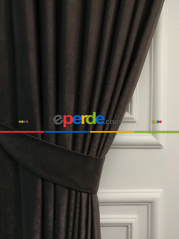 Soft Fon Perde Antirasit Gri Dökümlü En - Antirasit Koyu Gri