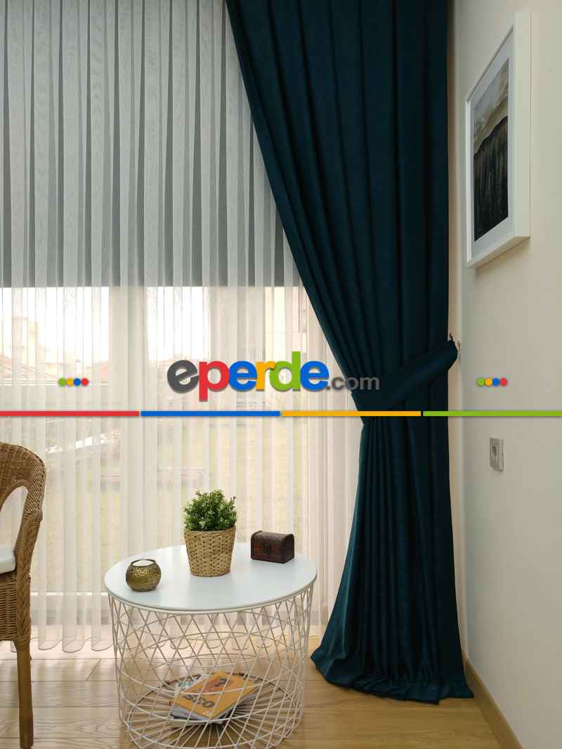 Soft Petrol Yeşili Fon Perde Geniş En (285)- Petrol Mavisi