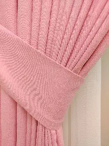 Pembe Renk Düz Sade Fon Perde ( Dökümlü Fon )- Pembe Açık