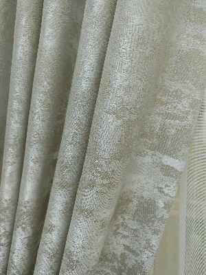 Patine Desenli Taş Rengi - Katyonik Jakar Fon Perde- Taş Rengi