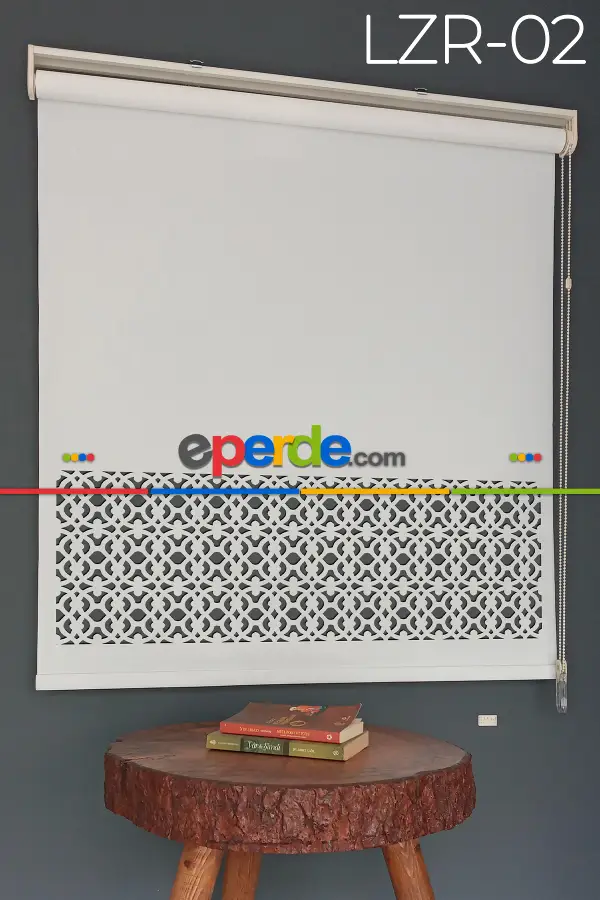 Halim Perdesan 30 Cm Lazer Kesim Kalın Mat Stor Perde, Lazer Kesimli Stor Perde