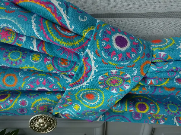 Mutfak Fon Perde Baskılı K621 E- Mavi