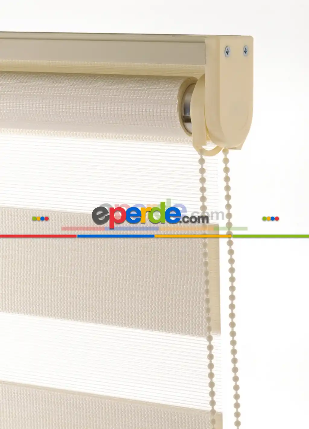 80x200 Hazır Krem Bambu Zebra Perde-256- Krem
