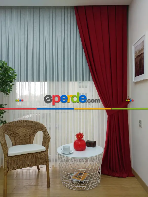 Soft Kırmızı Fon Perde (150)- Kırmızı