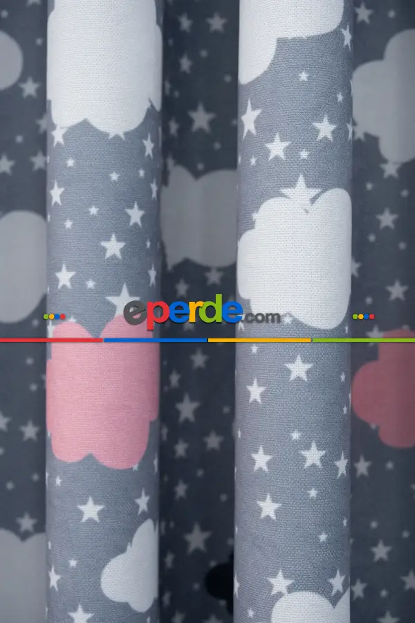 Trend Bebek - Çocuk - Genç Odası Fon Perde Modelleri 2025 (sınırsız En Ölçüsü )- Gri-füme-antrasit-pembe Koyu-ekru