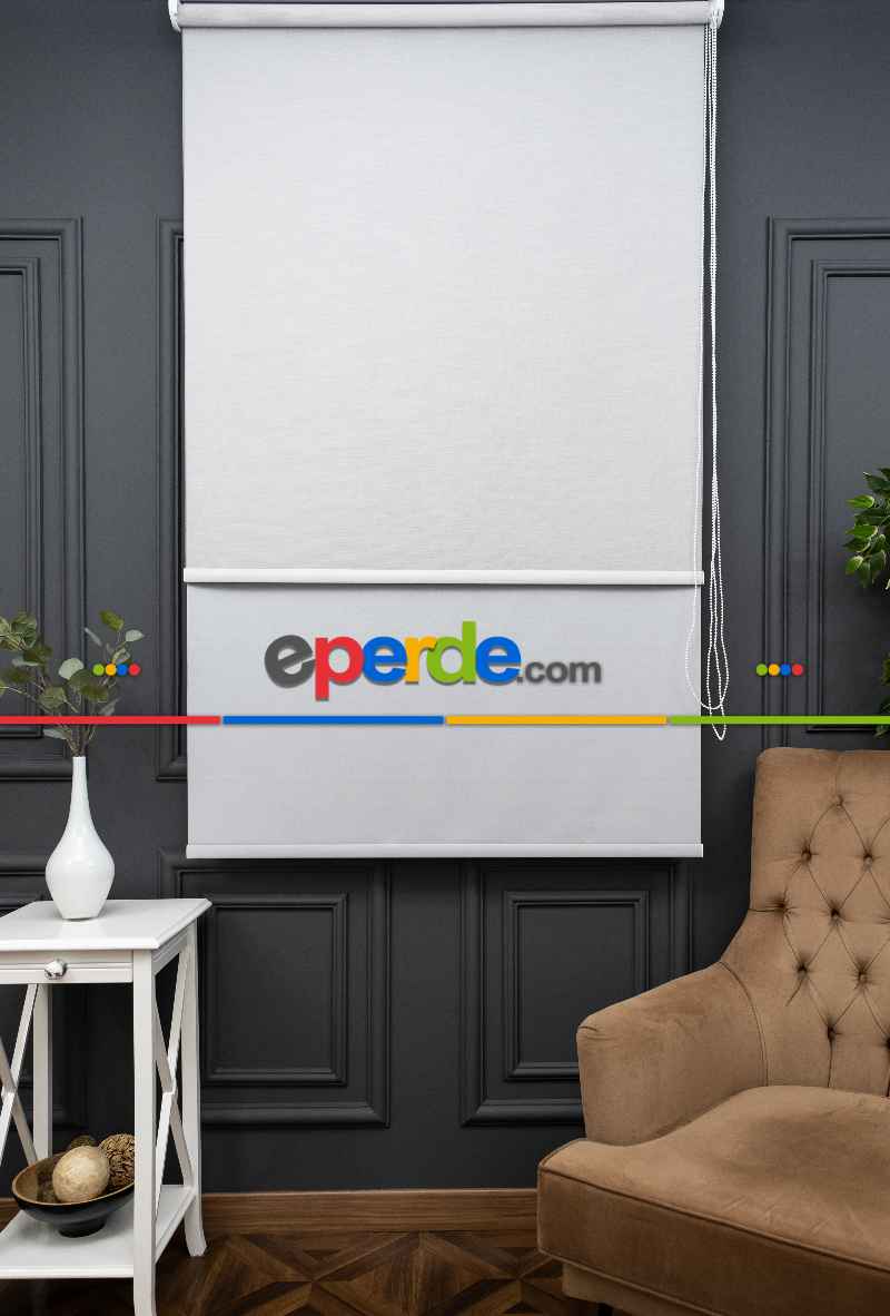 Foldet Keten Tül Ekru