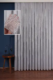 Gri Düz Tül Perde Ütü Istemez