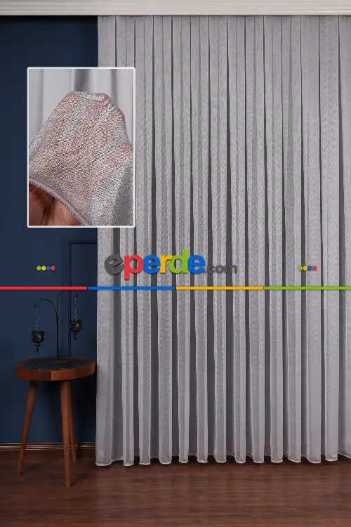 Gri Düz Tül Perde Ütü Istemez