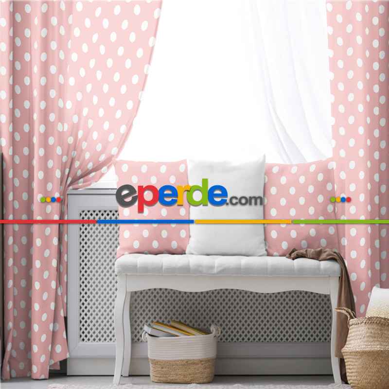 Çocuk Fon Perde Evim1616-12 Kumaşı Kalındır Duck Bezi Değildir- Mavi-beyaz